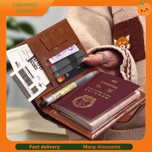 ❣️❣️❣️ Travel Passport Wallet Women Man Card Holder RFID Blocking Credit Card ID Bag Plane Ticket Holder Multifunction Wallets