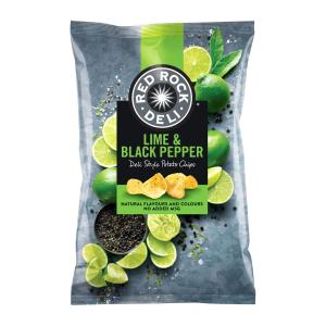 Red Rock Deli Lime and Black Pepper Potato Chips Snacks 165G