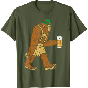 [Local Stock] VCC  German Bigfoot Sasquatch Beer Lederhose Funny Oktoberfest T-Shirt Breathable Camisetas Harajuku Creative Cool Trending T Shirt