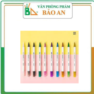 Bút dạ quang caligraphy hai đầu đi nét Deli - màu nhũ - hộp 10 chiếc - 70704