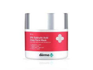 The Derma Co 2% Salicylic Acid Clay Face Mask for Men and Women for Acne & Blemish Prone Skin - 50 g