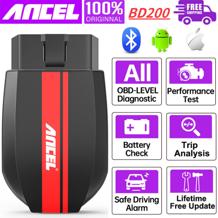 ANCEL BD200 OBD2 Scanner Bluetooth 5.0 OBD2 Code Reader Engine Battery ...