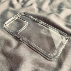 เคสใสไทเทเนียมสีใสเคลือบพื้นที่หรูหราสำหรับ IPhone 16 15 14 13 12 11 Pro เคสมือถือโปร่งแสงแข็งกันแรงกระแทกฝาหลัง