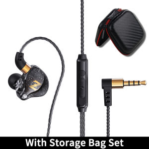 Original QKZ NUNE-ZEN Subwoofer Wired Headphones 360° Omnidirectional Surround Hi-res Sound Quality Earphone With Mic 3.5MM AUX Headsets