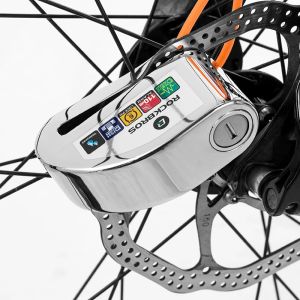 Free Lock Bag/Rope ROCKBROS 110db Alarm Disc Brake Lock Anti-theft Quick Locked Bike Disc Lock Alloy Disc Brake Motorcycle Lock Waterproof Loud Sound Steel Electric Bicycle Lock Bike Accessories