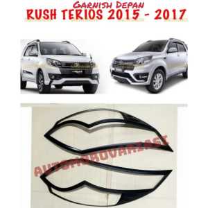 GARNISH LIST LAMPU DEPAN & BELAKANG RUSH/TERIOS 2015 2016 2017 HITAM DOFF & CHROME