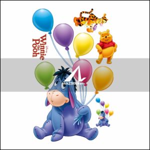 WINNIE THE POOH Sticker Dinding Size 45 cm Vinyl White Waterproof