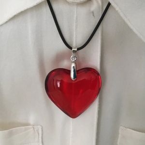 Y2k Love Heart Necklace for Women Fashion Grunge Hip Hop Pink Hearts Pendants Necklaces Girl Rave Gift Jewelry