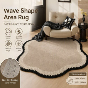 Wave Shape Area Rug Crystal Velvet Non Slip Floor Mat Soft Carpet For Living Room Bedroom