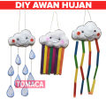 Diy Craft Meronce Gantungan Pelangi Hujan Awan Menempel Kapas Prakarya Anak Stik Es Krim Sedotan Kerajinan Tangan Mainan Edukasi. 