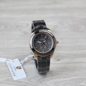 Jam tangan Leopard 6238 chrono off tanggal aktif tali keramik bulat analog wanita original