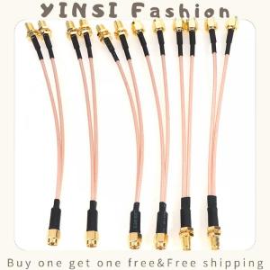YINSI SMA to 2X SMA Male Female Y type Splitter Combiner Jumper Cable Pigtail