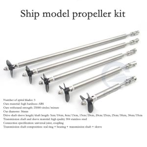 RC Boat Hard Drive Shaft Kit 304 Stainless Steel Ship Accessories CW/CCW Propeller Shaft And Sleeve + Nylon PC Propeller+ Universal Joint Connector Shaft assembly