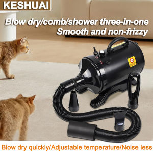 【keshuai】Pet Hair Dryer Quick Drying Hair Dryer 6500W Pet Hair Dryer Dog and Cat Grooming Hair Dryer Pet Hair Dryer Low Noise with Nozzle Pet Hair Dryer Temperature Control Dog and Cat Hair Dryer