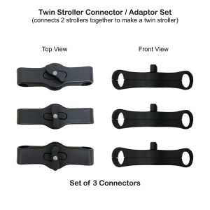 *NEW* Twin Stroller Connector / Adaptor Set (set of 3 connectors connects 2 strollers together to make a twin stroller)