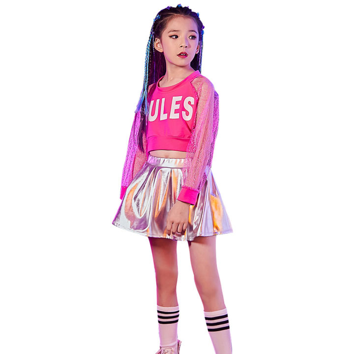 Kids Performance Street Dance Wear Costume Sequins Modern Hip Hop Clothes  Jazz dance dress Hollow