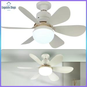 Compact Ceiling Fan Light with 3-Speed Control and Soft White Illumination for Home Office and Bedroom