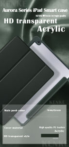 KENKE Vỏ iPad Dòng Aurora Acrylic for iPad 10.2 inch iPad Gen 7 Gen 8 9 th iPad 10.9 inch iPad Air 4 air 5 2022 Case Có khe cắm bút bên phải Hỗ trợ sạc cho bút chì Apple II Viền màu Vỏ sau trong suốt độ nét cao Thiết kế chống uốn cong Ốp lưng iPad
