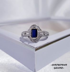 Natural Sapphire Birthstone S925 adjustable silver ring/Gemstone/September birthstone/blue sapphire ring/cincin sapphire/蓝宝石 S925镶嵌活口戒指