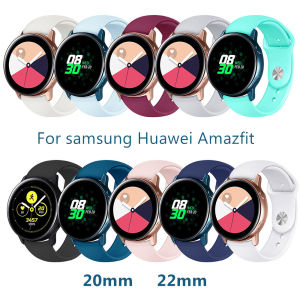 BassPal Dây Đeo Silicon 20Mm 22Mm Mới Nhất Cho Samsung Galaxy Watch Active 2 Active 3 Gear S2 Dây Đeo Đồng Hồ Cho Huami Amazfit Bip