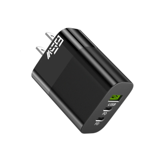 Compact 65W PD Head Double Type C USB A Port Simultaneous Charging Travel Wall Plug For Mobile Devices