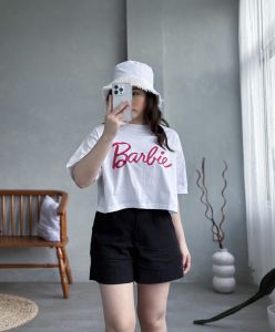 INFINITEE Crop Top Oversized Ukuran Jumbo Motif Terkini Bahan Cotton Combed 30s