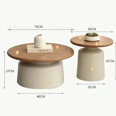 LOCAL SHIPPING Solid Wood Coffee Table Home Living Room Combination Tea Table Modern Simple Side Table Japanese Small Round Table