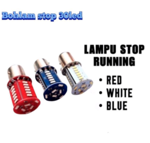 Lampu Rem Stop LED Bayonet 30 Mata Running Kedip Kaki 2 DC 12 V Universal Motor
