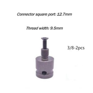 2pcs Adapter Converter 1/2 3/8 Adaptor Impact Wrench Square Head To Chuck Bor Adapter Impact Wrench