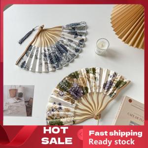 🚚【Local Express Delivery】🚚 Chinese Japanese Style Silk Fan Folding Fan Wedding Fan Art Gifts Dance Hand Fan Vintage Bamboo Folding Hand Held Flower Fan