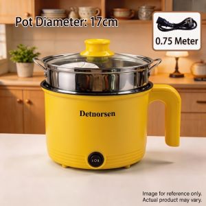 DETNORSEN MC-28 Electric Multi Cooker Non-Stick Pot Hotpot Steam Stew Boil Stir Fry 600W 18cm 2.0L
