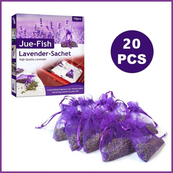 TTMU Lavender Scented Sachets 20pcs Closet Deodorizer Sachets Dried