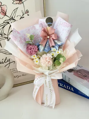 Money Bouquet Soap Flower Artificial Girl in Cash Dress Ribbon Bunga Sabun Duit Mothers Day Present 香皂花束 520 Romantic Valentine’s Birthday Gift