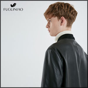Fuguiniao 2020 Mens Leather Jacket Handsome High Quality Leather Coat