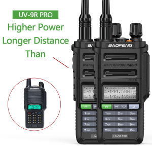 【Set Of 2 In Stock】Baofeng UV-9R PRO High Power Walkie Talkie IP68 Waterproof Dual Band 136-174/400-520MHz 50KM Portable Ham Long Range Two Way Radio Upgraded Of UV9R Support COD
