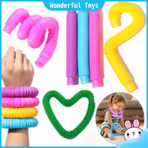 Wonderful Toys DIY Pop Tube Telescopic Bellows Sensory Fidget Toy Decompression Toys for Kids Length:21cm (before telescopic) -68cm (after telescopic)