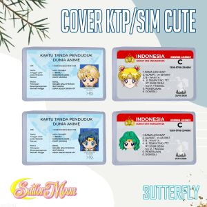Cover Pelindung Kartu Identitas KTP SIM Karakter Sailor M0on Neptune Uranus Mercury