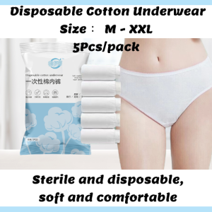 Malaysia Ready Stock | 5-Pack Cotton Maternity Panties | Comfortable Disposable Underwear for Women | Sizes M-XXL | Sterile & Soft