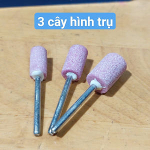 Đá mài hồng chân 3mm đầu hình trụ hình nhọn phi 8mm/10mm/12mm dùng cho máy mài hơi được sử dụng để mài và đánh bóng gỗ kim loại và khuôn DIY v.v.- Cửa Hàng Nam
