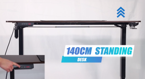 160cm Left Side L Shaped Sit Stand Desk Electric Height Adjustable with Cup Holder