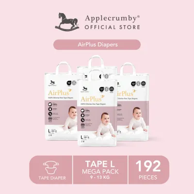 [Mega 4 Packs] Applecrumby® Airplus Diapers