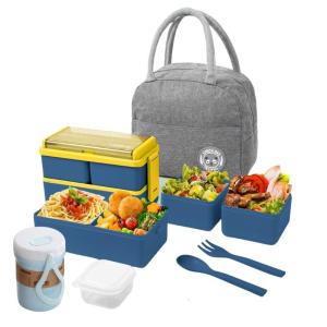 กล่องพลาสติกสำหรับใส่อาหารสองชั้นกล่องอาหารกลางวันเกรดกล่องอาหารเนื้อกล่องเก็บสินค้า