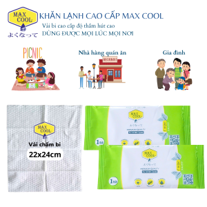 Thùng 500 cái khăn lạnh 1 tờ siêu tiết kiệm kích thước 20x24cm