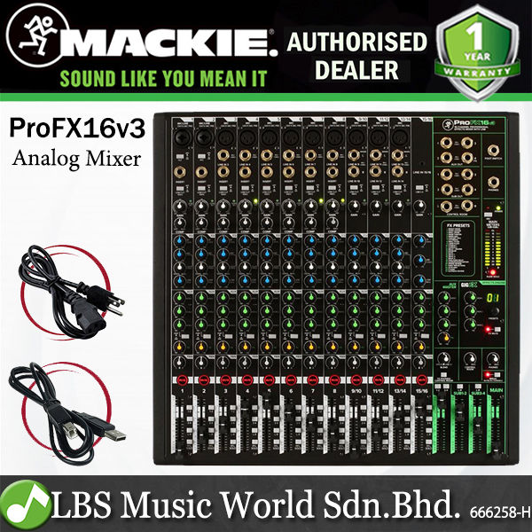 Mackie ProFX16v3 16 Channel Mixer Compact USB Mixers with Effects (Pro