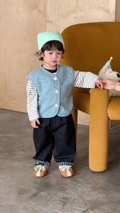 Childrens clothing Korean style spring outfits baby spring outfits 2026 Korean-style childrens clothing childrens vest and boys jeans set