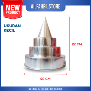 PROMO...Cetakan Tumpeng Candi 3 Susun Bahan Aluminium Baru 0.3 mm Anti Karat