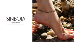 Sinboia 18K Gold Leaf Arrow Chain Anklet For Women Beach Bohemia Jewelry