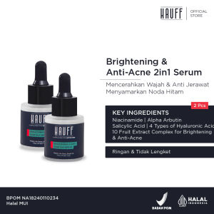 TWIN PACK - HAUFF BRIGHTENING & ANTI-ACNE 2in1 SERUM | Mencerahkan Wajah | Anti Jerawat