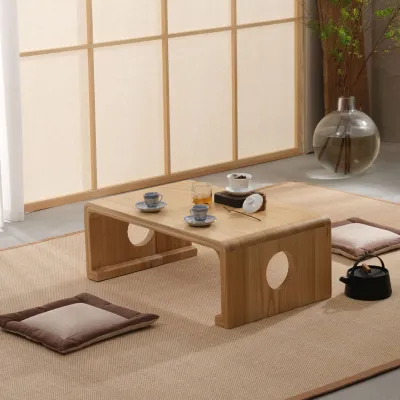 17b3 J^ Solid Wood Tatami Tea Table Japanese Style Bay Window Small Table Zen Tea Table Balcony Deck Low Table Simple Kang Table Kang Q9H5P