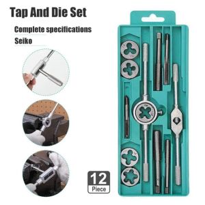 【Ship from Manila】20/12PCS HSS Tap and Die Set Metric Wrench Cut M3-M12 Tap and Die Set Metric Hand Threading Tool Set Engineer Kit with Case